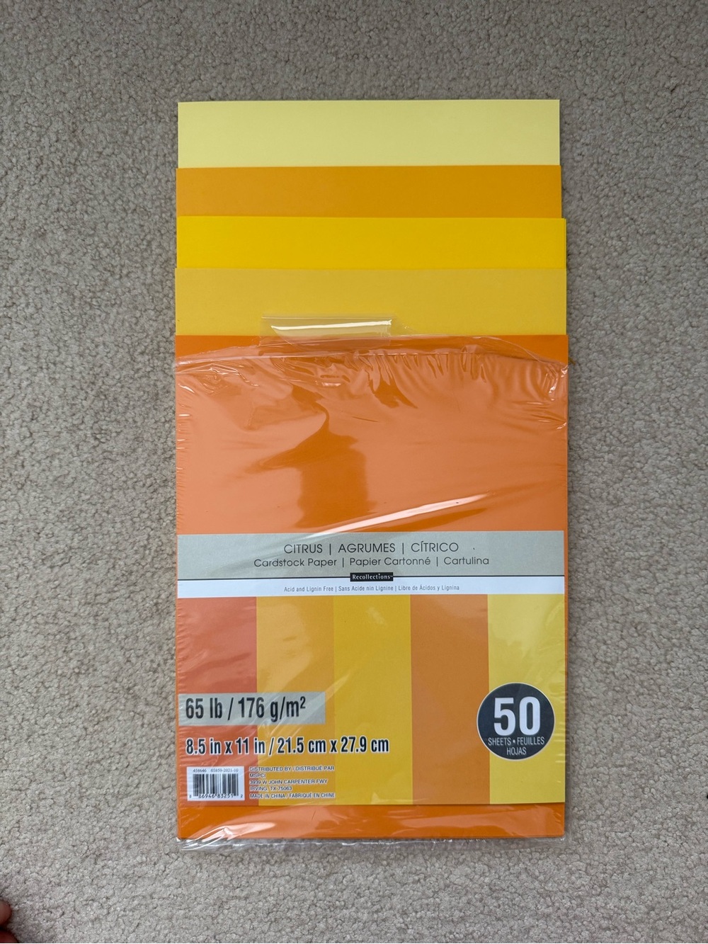Citrus Cardstock Paper Pack - Assorted Yellow & Orange